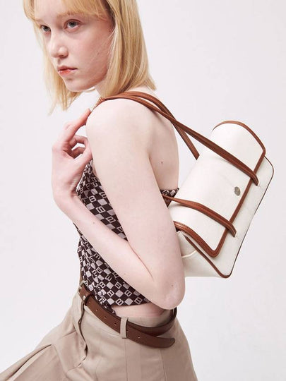 Mignon Baguette Canvas Shoulder Bag Brown - DU MATIN - BALAAN 2