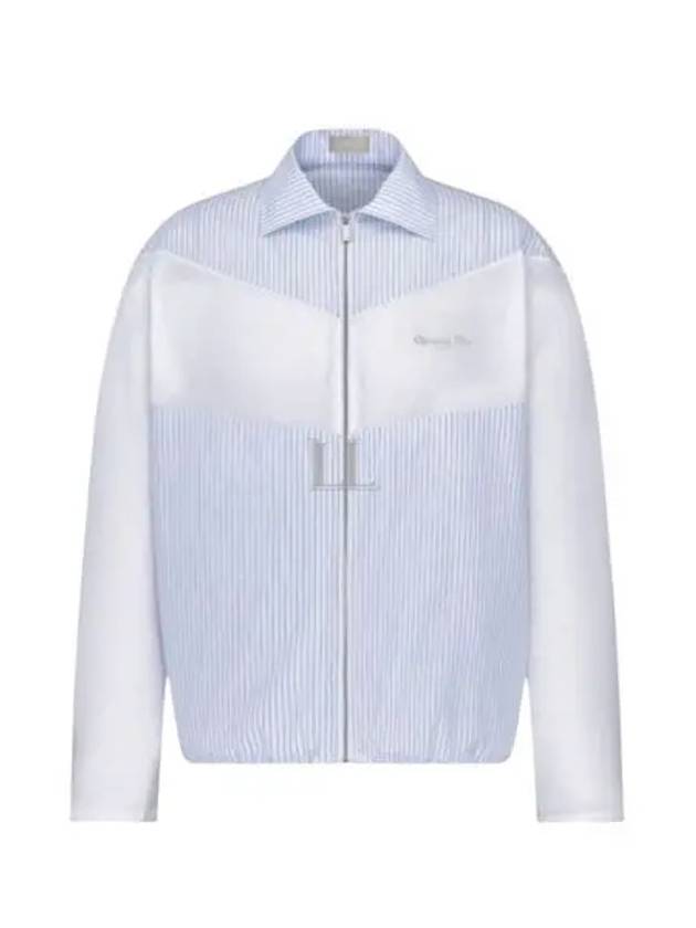 Couture Zipped Long Sleeve Shirt Blue - DIOR - BALAAN 2