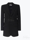 Single Breasted Crepe Blazer Jacket Black - SAINT LAURENT - BALAAN 2