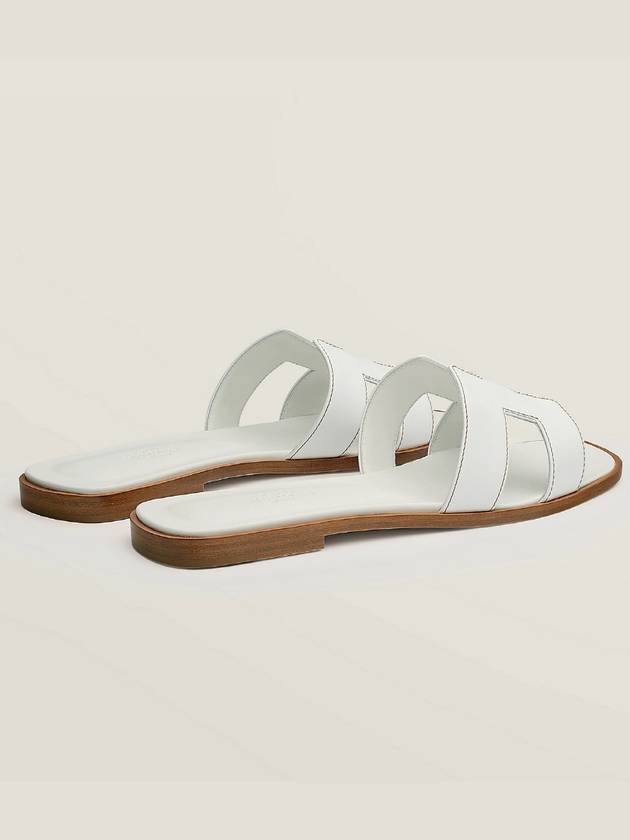 Oran Calfskin Slippers Blanc - HERMES - BALAAN 5