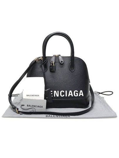 550645 Black Leather Logo Printing Bill Top Handle Small 2WAY - BALENCIAGA - BALAAN 2