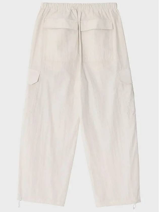 Cotton Nylon Parasuit Pants Cream - NOIRER FOR WOMEN - BALAAN 4