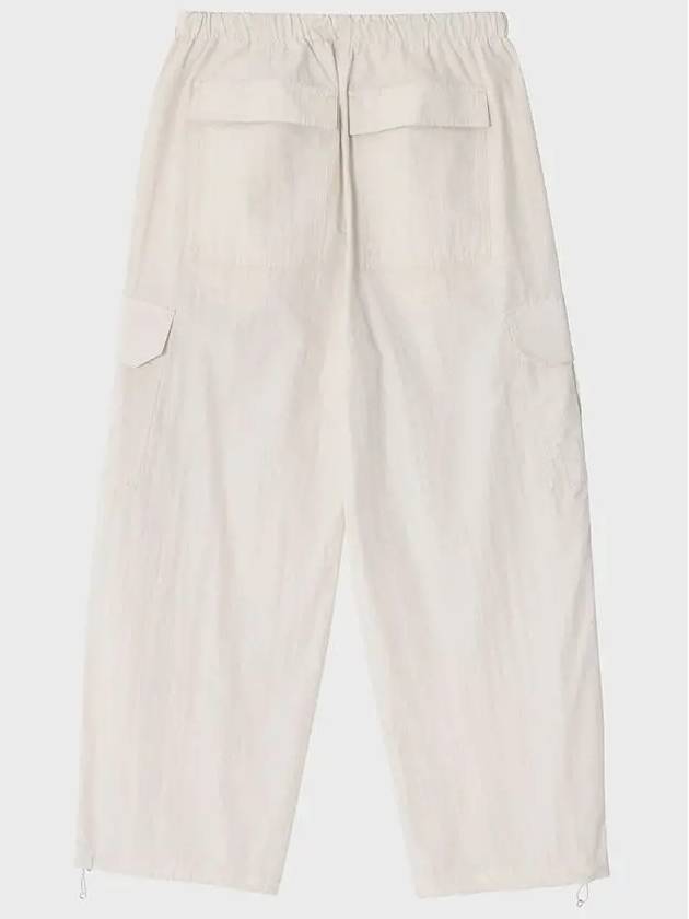 Cotton Nylon Parashute Wide Pants Cream - NOIRER FOR WOMEN - BALAAN 4