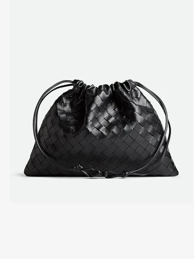 Intrecciato Medium Calfskin Bucket Bag Black - BOTTEGA VENETA - BALAAN 5