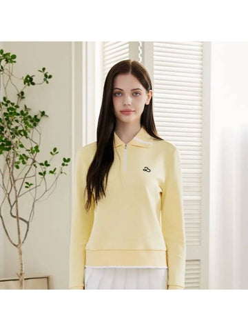 YOKO Collar Neck Half Zip Up Long Sleeve Sweatshirt YELLOW - 20THHOLE - BALAAN 1