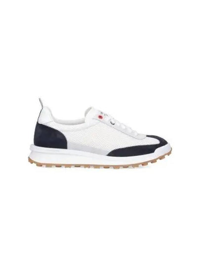 Fine Kid Suede Tech Runner Sneaker Navy - THOM BROWNE - BALAAN 2