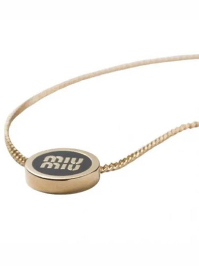 Logo Metal Necklace Black - MIU MIU - BALAAN 2