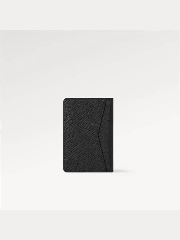 Pocket Organizer Taiga Leather Card Wallet Black - LOUIS VUITTON - BALAAN 7