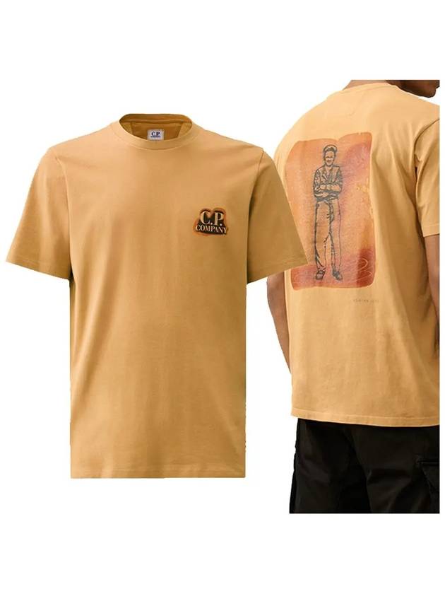 24/1 Jersey Artisanal British Sailor Short Sleeve T-Shirt Orange - CP COMPANY - BALAAN 3