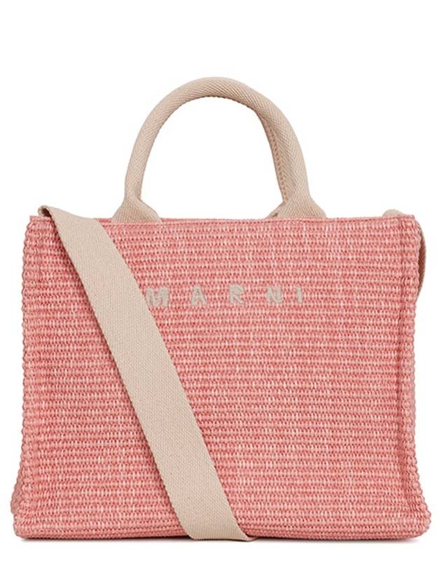 Small Raffia East West Tote Bag Pink - MARNI - BALAAN 2