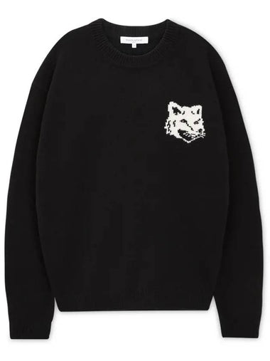 Men s Fox Head Black Knit NM00808KM0329 BK - MAISON KITSUNE - BALAAN 1