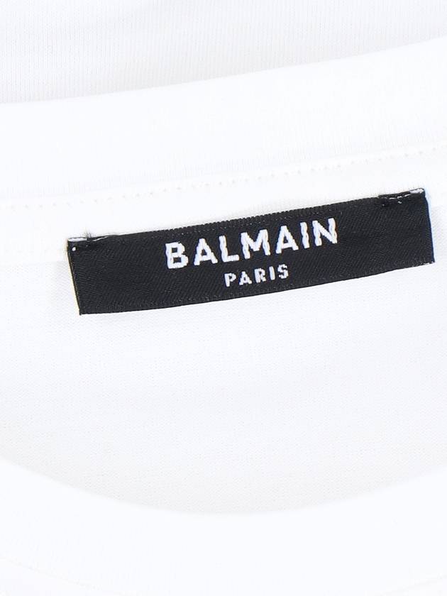 Short Sleeve T-Shirt BF1EE020BB02 GAB BLANC NOIR - BALMAIN - BALAAN 6