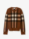 Check Wool Cashmere Knit Top Brown - BURBERRY - BALAAN 2