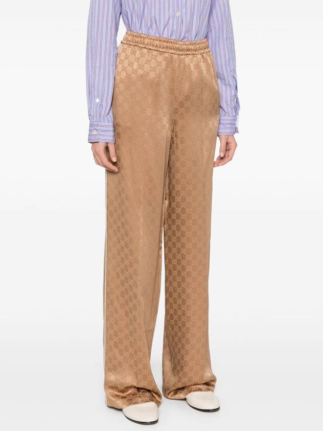 GG jacquard wide pants camel - GUCCI - BALAAN 4