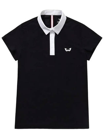 Golf wear simple collar short sleeve golf t-shirt WB21SUWT01BK black - WHITEBALL - BALAAN 1