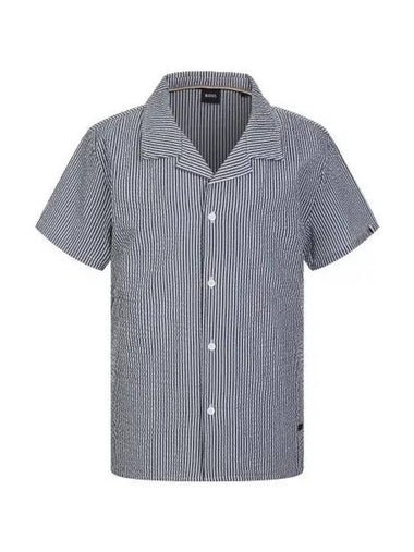 Striped seersucker short sleeve shirt 50508938 413 - BOSS - BALAAN 1