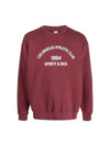 Club Crew Neck Cotton Sweatshirt Burgundy - SPORTY & RICH - BALAAN 2