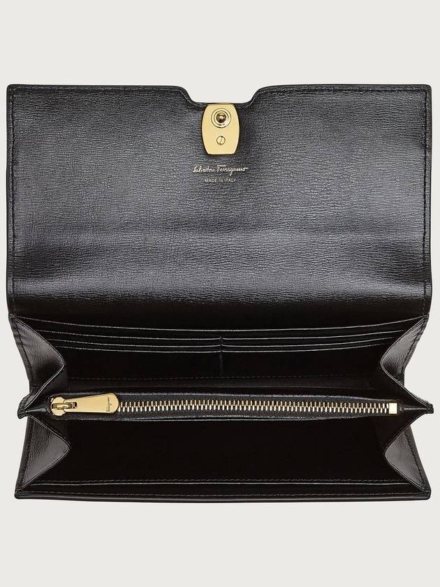 Vara Bow Continental Long Wallet Black - SALVATORE FERRAGAMO - BALAAN 4