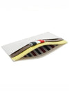 RWB Striped Leather Card Wallet White - THOM BROWNE - BALAAN 5