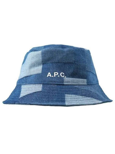 Logo Denim Bucket Hat Blue - A.P.C. - BALAAN 2