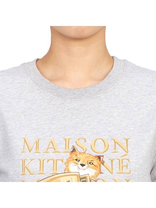 Fox Champion Print Sweatshirt Grey - MAISON KITSUNE - BALAAN 7