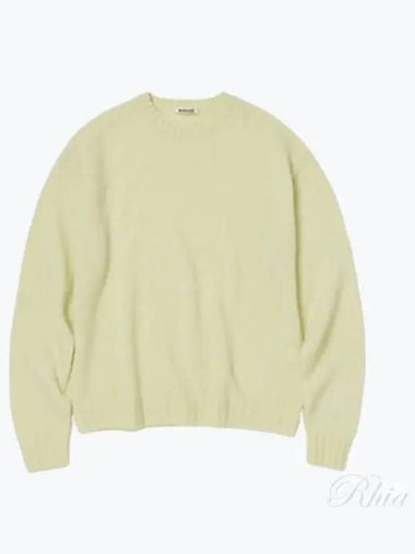 Shetland Wool Cashmere Knit P O Light Yellow A24AP02SC - AURALEE - BALAAN 1