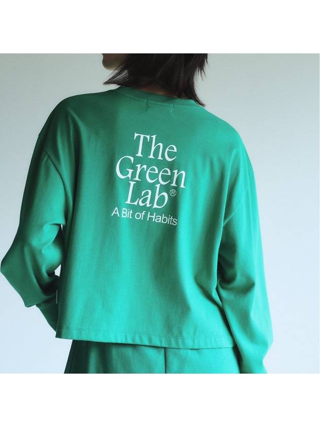 Essential Crop Long Sleeve T-Shirt Green - THE GREEN LAB - BALAAN 7