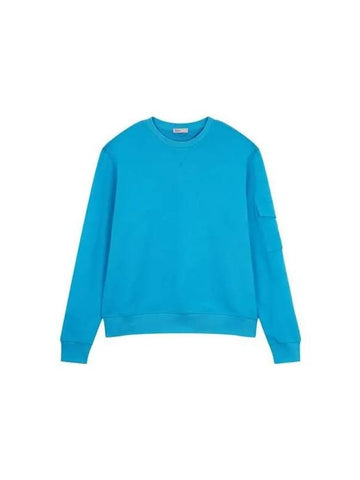 Men s Pocket Sleeve Cotton Sweatshirt Blue 270852 - HERNO - BALAAN 1