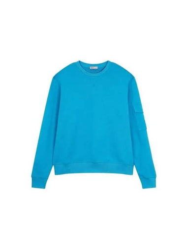 Men s Pocket Sleeve Cotton Sweatshirt Blue 270852 - HERNO - BALAAN 1