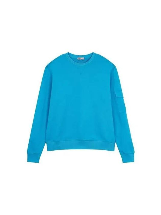 Men s Pocket Sleeve Cotton Sweatshirt Blue 270852 - HERNO - BALAAN 1