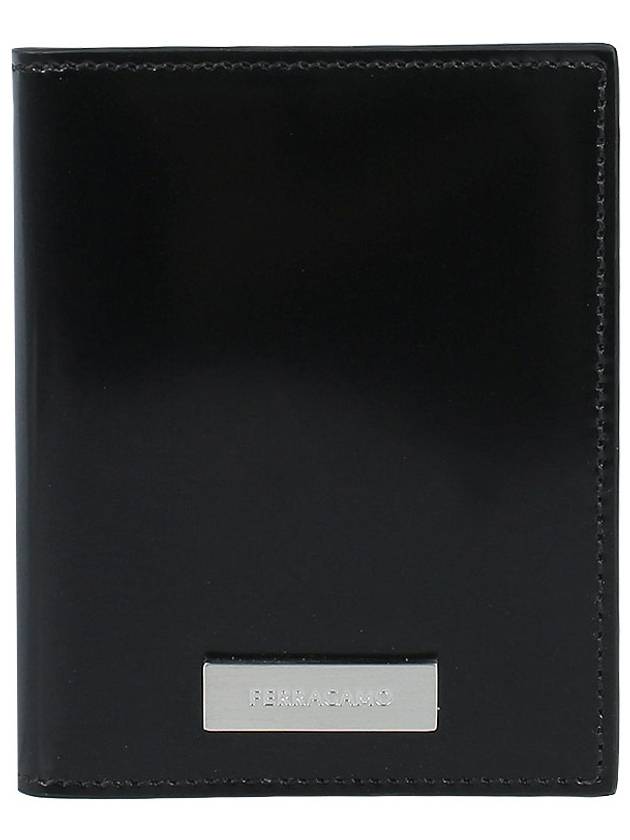 Custom Metal Plate Leather Card Wallet Black - SALVATORE FERRAGAMO - BALAAN 3