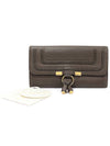 3P0573 Brown Tan Grained Calfskin Gold Marci Flap Long Wallet - CHLOE - BALAAN 2