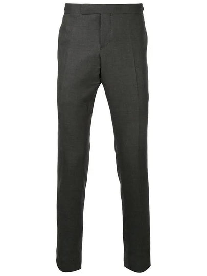 Low Rise Side Tab Wool Slacks Charcoal - THOM BROWNE - BALAAN 2