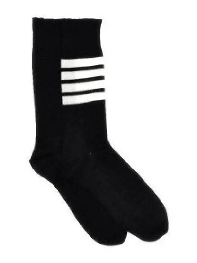 Men's Diagonal Light Weight Midi Socks Black - THOM BROWNE - BALAAN 2