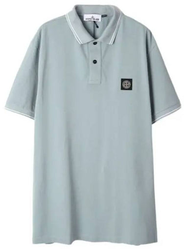 Logo patch striped polo t shirt - STONE ISLAND - BALAAN 1