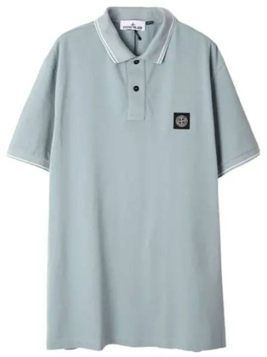 Logo patch striped polo t shirt men s collar - STONE ISLAND - BALAAN 1