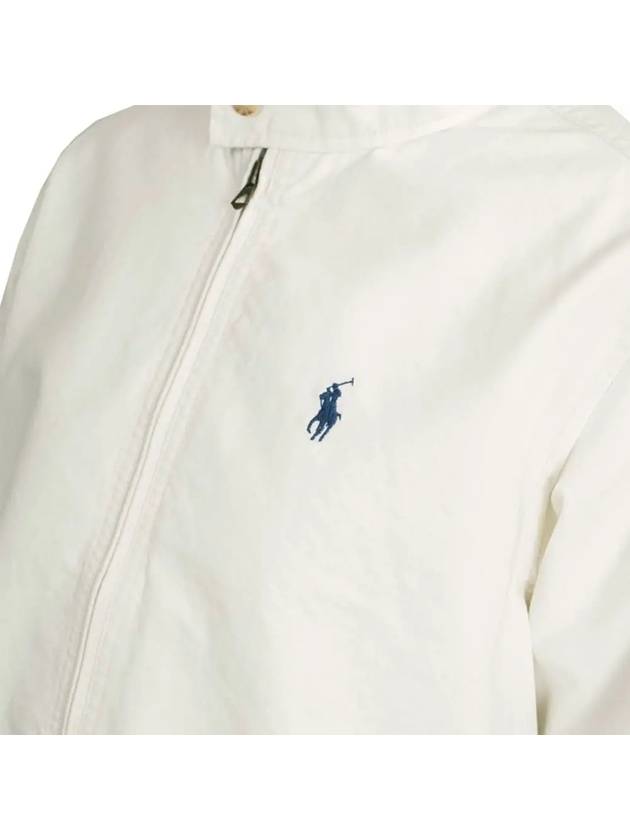 Logo High Neck Cotton Canvas Zip-up Jacket White - POLO RALPH LAUREN - BALAAN 5