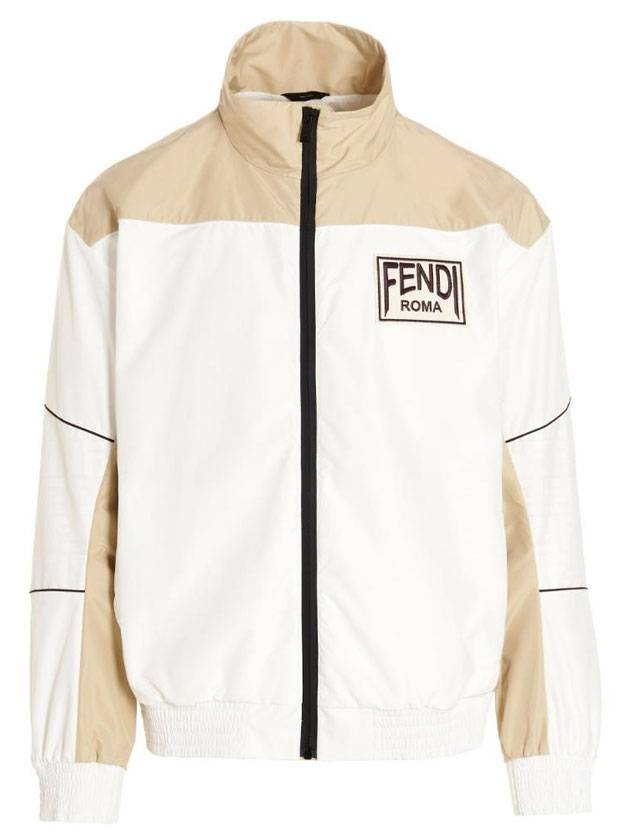 Men's Logo Track Jacket Beige - FENDI - BALAAN 1