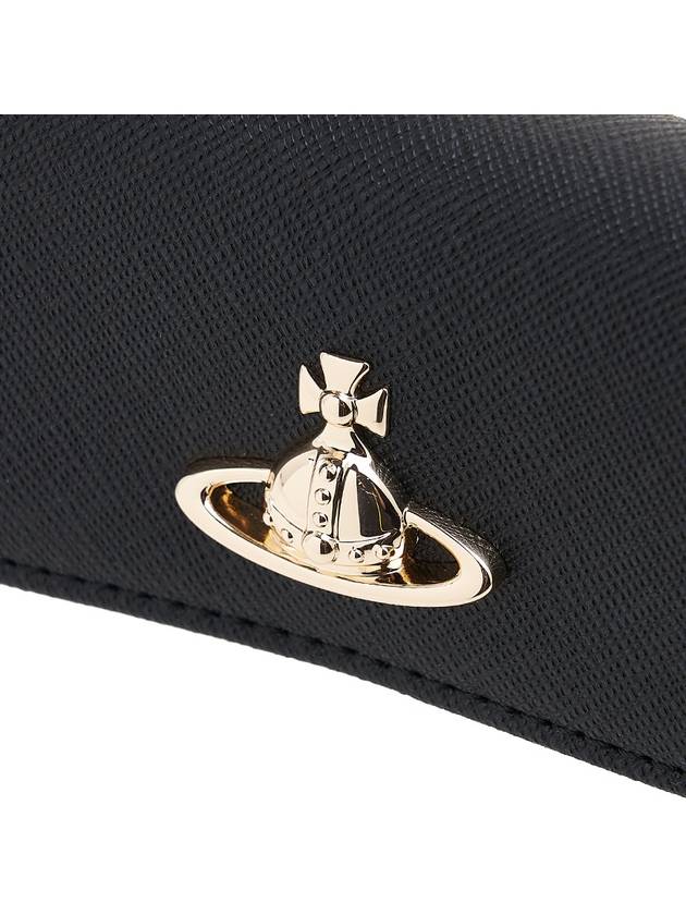 Logo Key Case Leather Wallet Black - VIVIENNE WESTWOOD - BALAAN 7