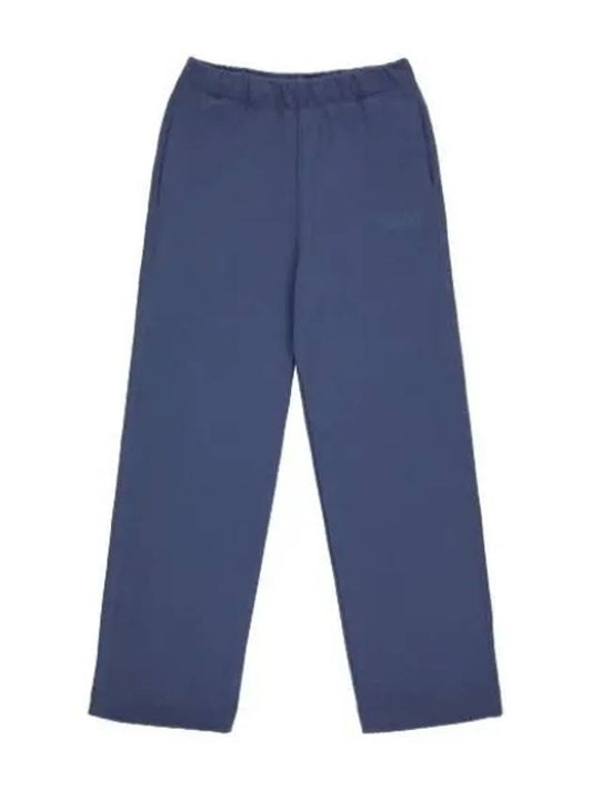 Loose fit logo pants gray blue - GANNI - BALAAN 1