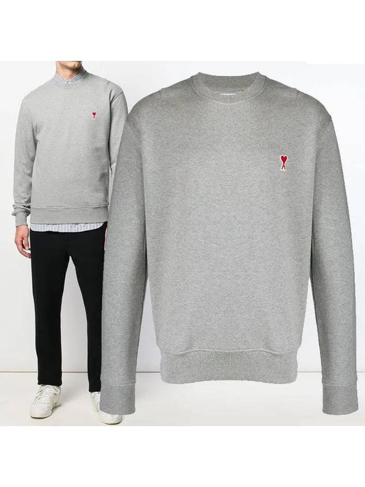 Heart Logo Sweatshirt Grey - AMI - BALAAN 2