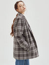 Wool Check Double Coat Beige - MANAVIS7 - BALAAN 3