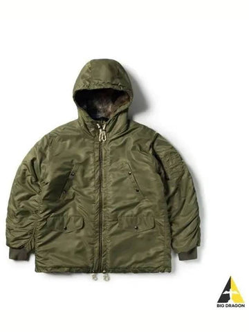 U Reversible Nylon Flight Parka AMI Army Green - ARIES - BALAAN 1