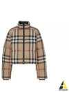 Check Crop Puffer Padding Archive Beige - BURBERRY - BALAAN 2