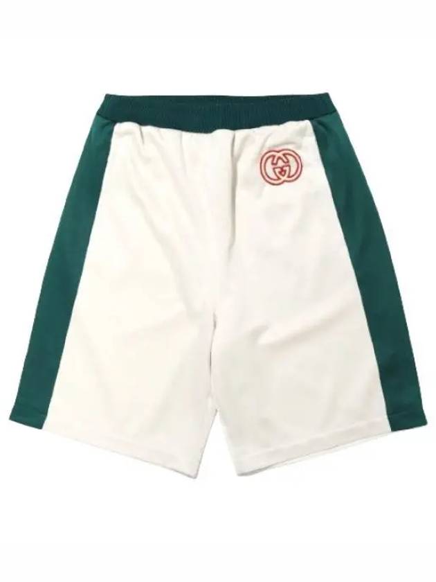 Technical Jersey Basketball Shorts Ivory Green - GUCCI - BALAAN 2