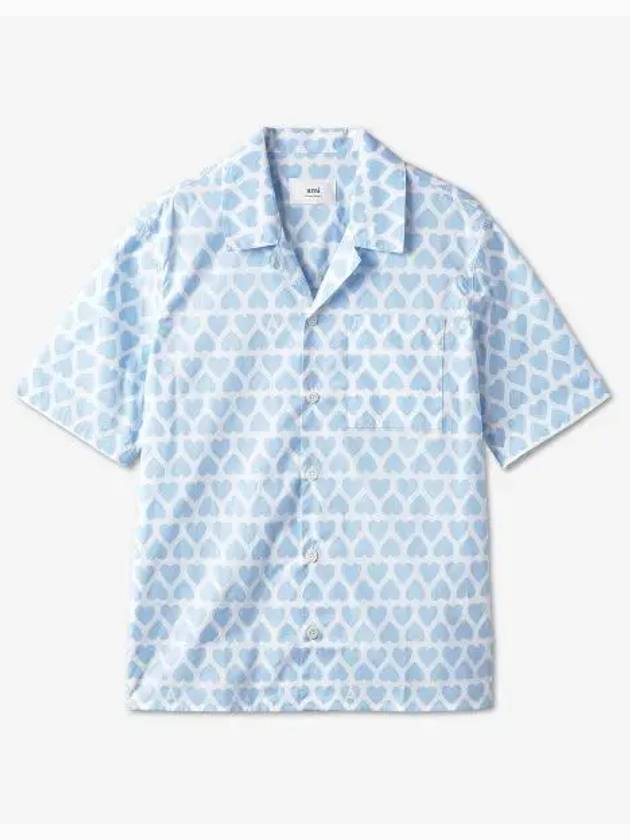 Cotton Men s Shirt Sky Blue HSH203C00029475 - AMI - BALAAN 1