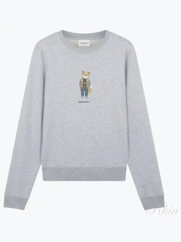 Women's Dress Fox Printing Sweatshirt Grey - MAISON KITSUNE - BALAAN 2