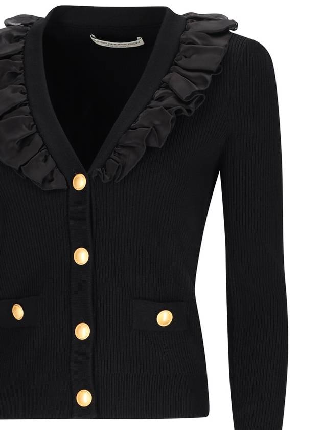 RIBBED CARDIGAN WITH RUFFLES - ALESSANDRA RICH - BALAAN 3