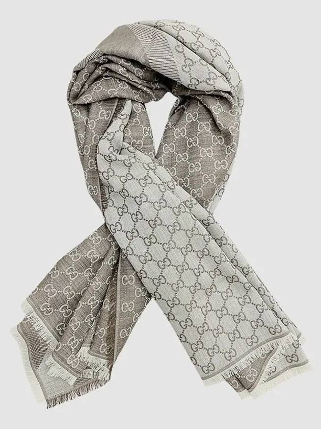 GG Jacquard Square Muffler Grey - GUCCI - BALAAN 3