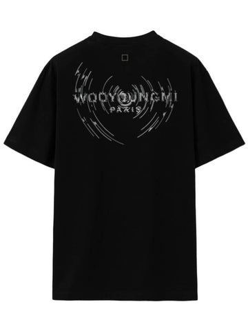 Wave Graphic Back Logo Short Sleeve T-Shirt Black - WOOYOUNGMI - BALAAN 1